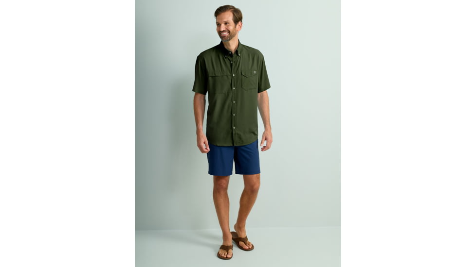 HUK Performance Fishing Tide Point Short Sleeve Shirt - Mens, Cypress Landing, 3XL, H1500171-377-XXXL