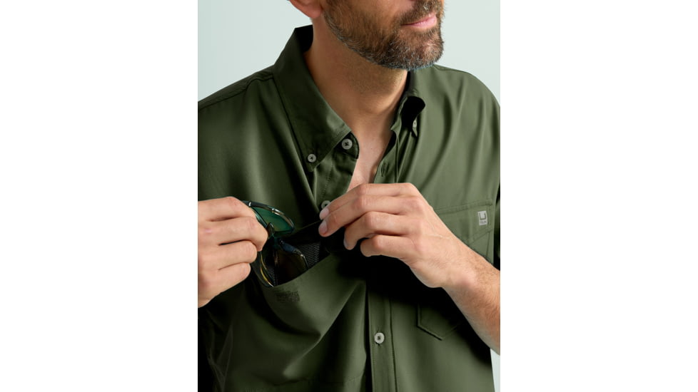 HUK Performance Fishing Tide Point Short Sleeve Shirt - Mens, Cypress Landing, 3XL, H1500171-377-XXXL