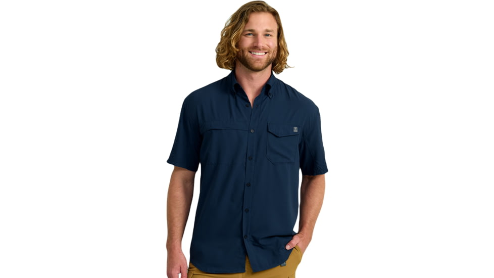 HUK Performance Fishing Tide Point Short Sleeve Shirt - Mens, Naval Academy, Small, H1500171-413-S