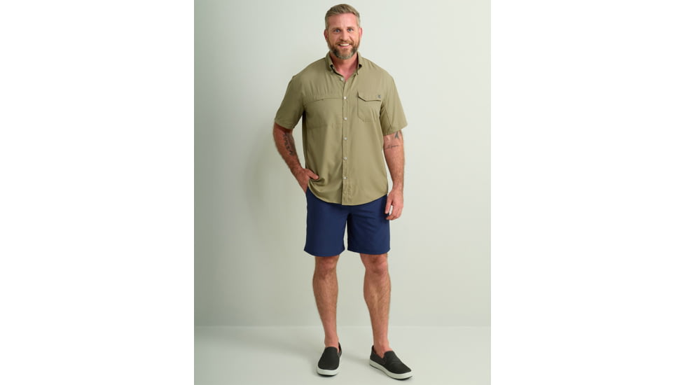 HUK Performance Fishing Tide Point Short Sleeve Shirt - Mens, Overland Trek, Small, H1500171-319-S