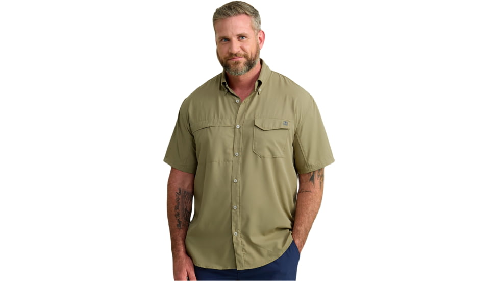 HUK Performance Fishing Tide Point Short Sleeve Shirt - Mens, Overland Trek, Small, H1500171-319-S