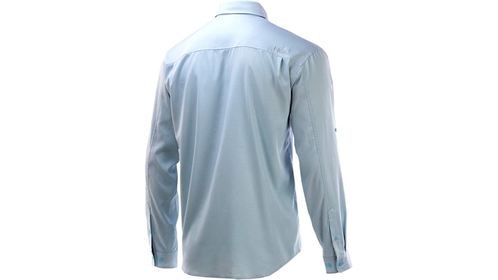 HUK Performance Fishing Tide Point Woven Solid Long Sleeve Shirt - Mens, Small, Plein Air, H1500062-451-S