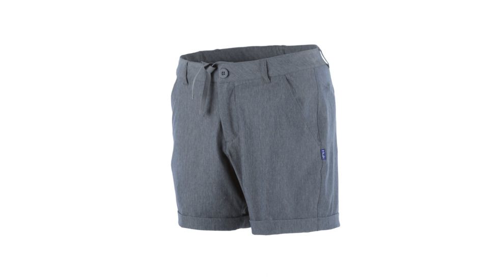 HUK Performance Fishing W 7 Day Short Bottoms, Short - Womens, Grey, Large, H6200008-020-L