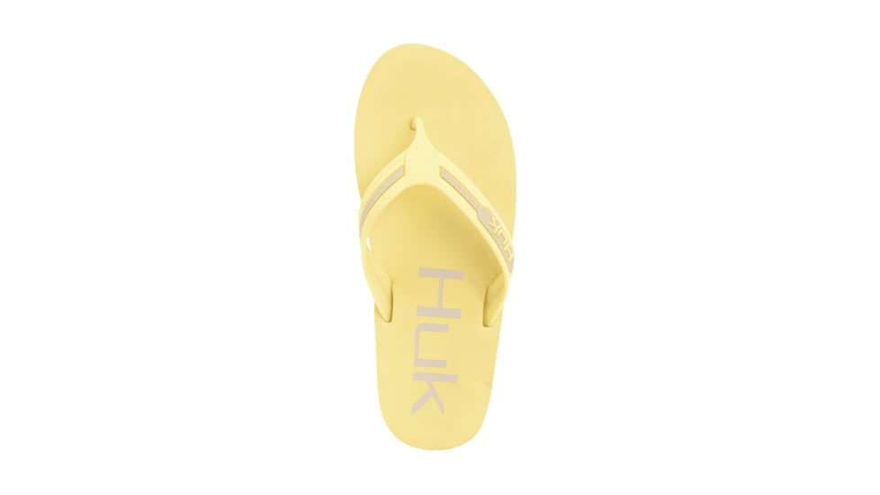 HUK Performance Fishing W Flipster Sandals, Flip Flops - Womens, Butter/Khaki, 9, H8633100-745-9