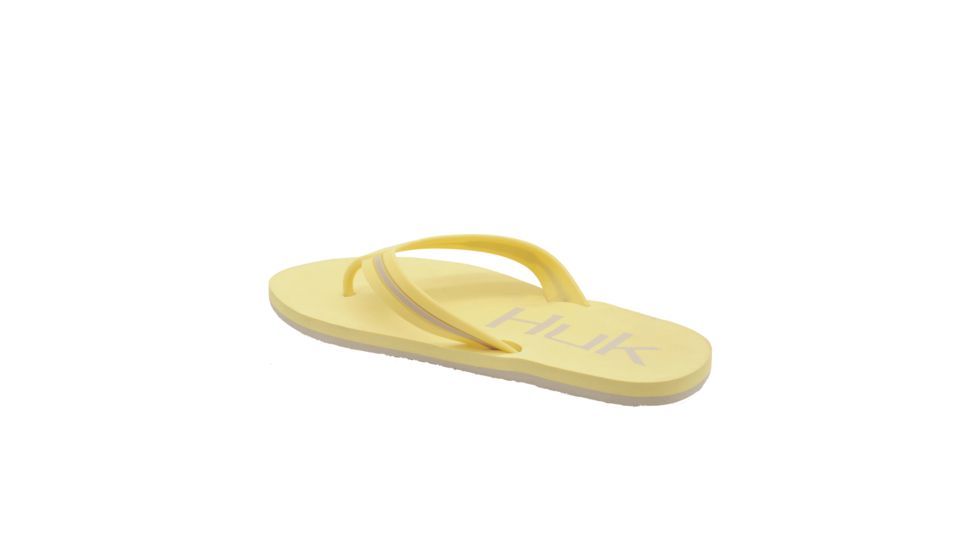 HUK Performance Fishing W Flipster Sandals, Flip Flops - Womens, Butter/Khaki, 9, H8633100-745-9