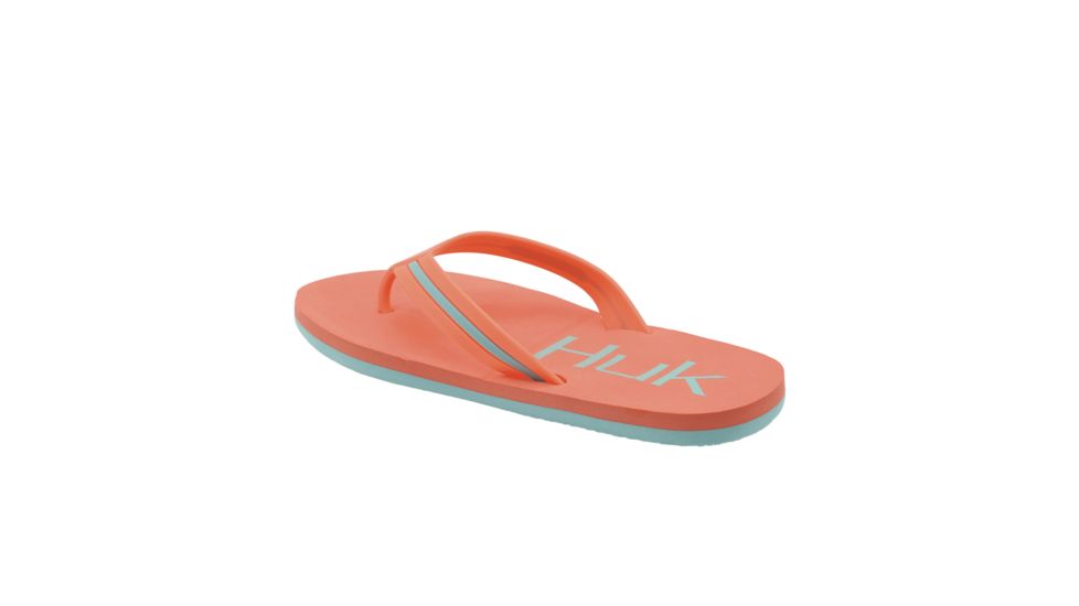 HUK Performance Fishing W Flipster Sandals, Flip Flops - Womens, Camelia/Pool, 9, H8633100-840-9