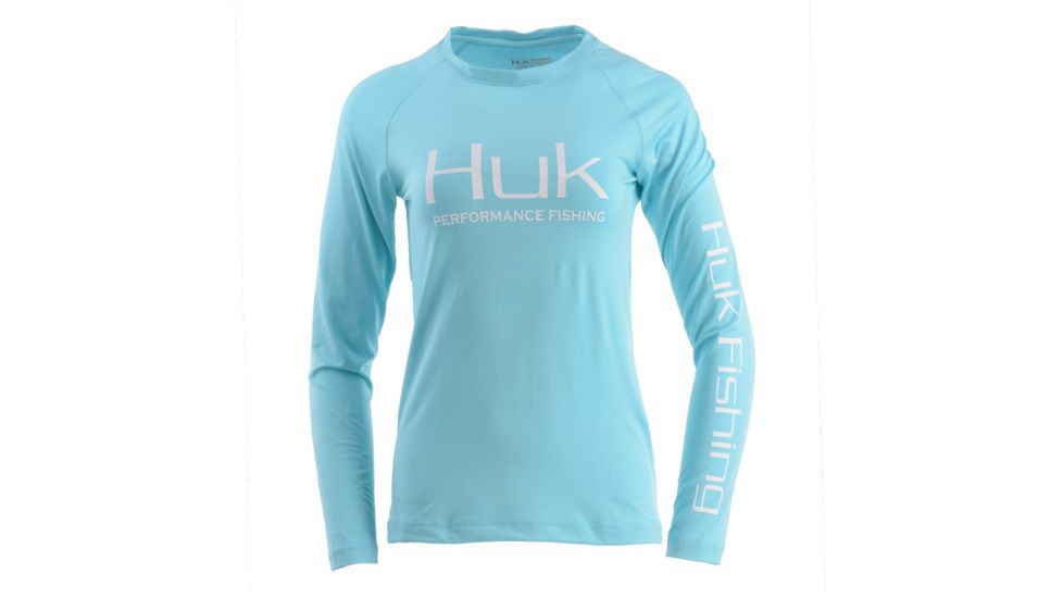 HUK Performance Fishing W Pursuit Vented LS Tops, Long Sleeve - Womens, Tahiti Blue, Extra Small, H6120022-430-XS