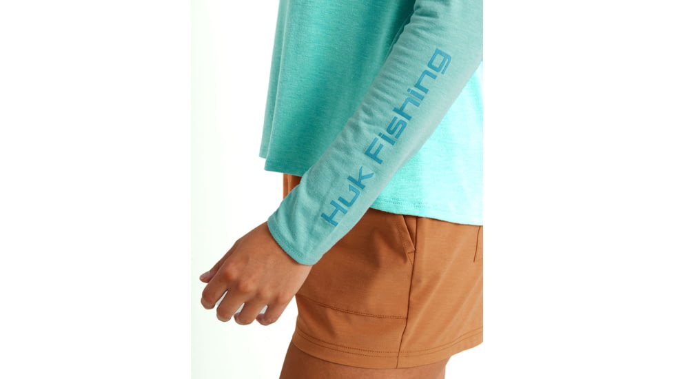 HUK Performance Fishing Waypoint Flow Crew Shirt - Womens, Marine Blue, XL, H6120127-372-XL