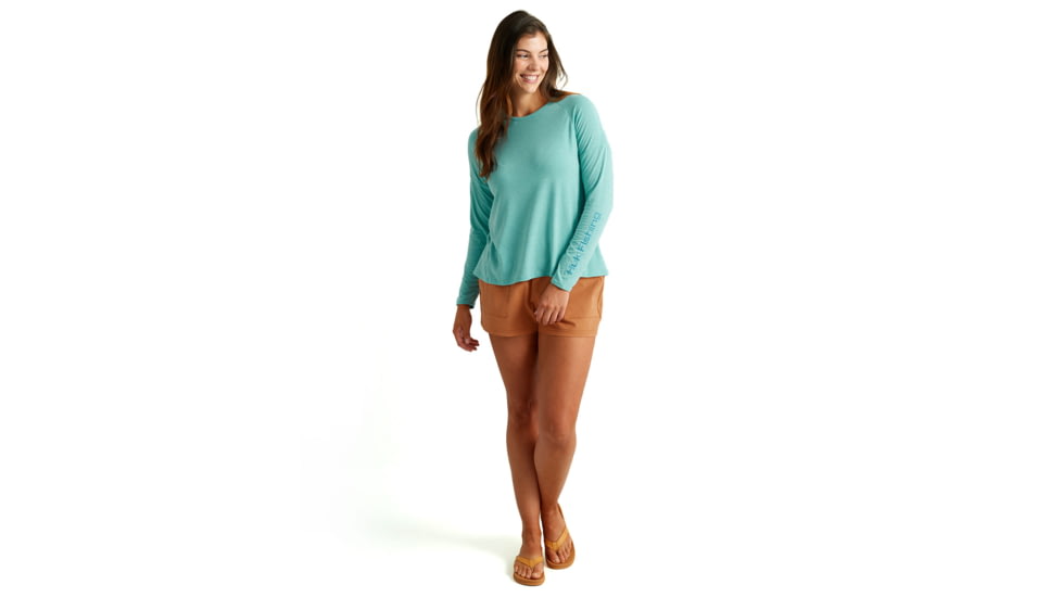 HUK Performance Fishing Waypoint Flow Crew Shirt - Womens, Marine Blue, XL, H6120127-372-XL