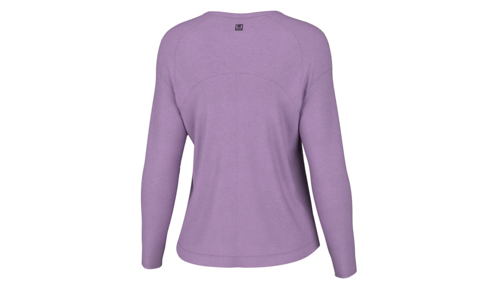 HUK Performance Fishing Waypoint Flow Crew Shirt - Womens, Sheer Lilac, XS, H6120127-536-XS