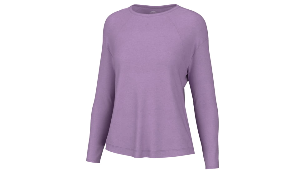 HUK Performance Fishing Waypoint Flow Crew Shirt - Womens, Sheer Lilac, XS, H6120127-536-XS