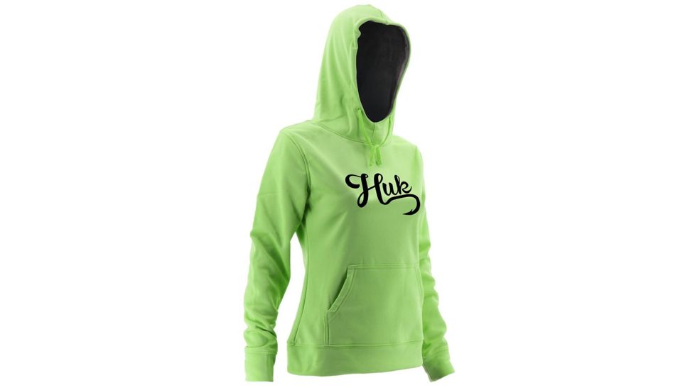 HUK Performance Fishing Womens Hoodie, Lime-Aid/SubPhantis Night Vision, Small, H6130002-330-S