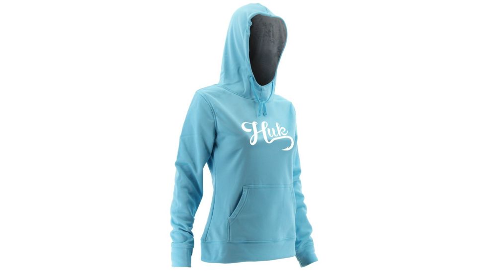 HUK Performance Fishing Womens Hoodie, Tahiti Blue/SubPhantis SubZero, Extra Small, H6130002-430-XS