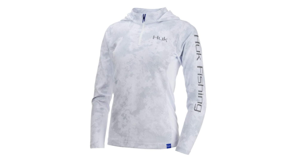 HUK Performance Fishing Womens Icon Camo Hoodie, SubPhantis SubZero, Extra Small, H6120013-185-XS