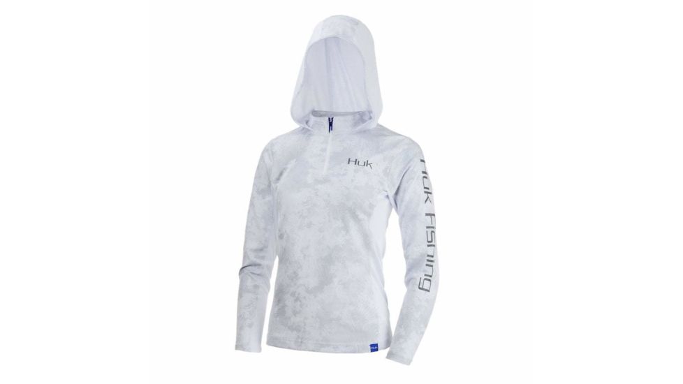 HUK Performance Fishing Womens Icon Camo Hoodie, SubPhantis SubZero, Extra Small, H6120013-185-XS