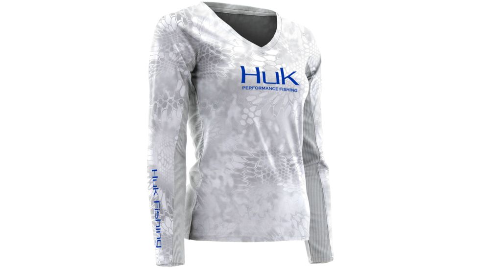 HUK Performance Fishing Womens Kryptek Long Sleeve Icon Shirt, Kryptek Yeti, H1200075YTIXL