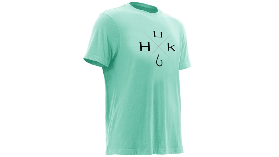 HUK Performance Fishing Xmark Mens Tee, Julep Heather, Large, H1000090-345-L