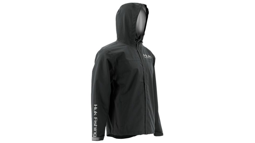 HUK Performance Fishing Y CYA Packable Jacket, Shell - Youth, Black, Large, H7400001-001-YL