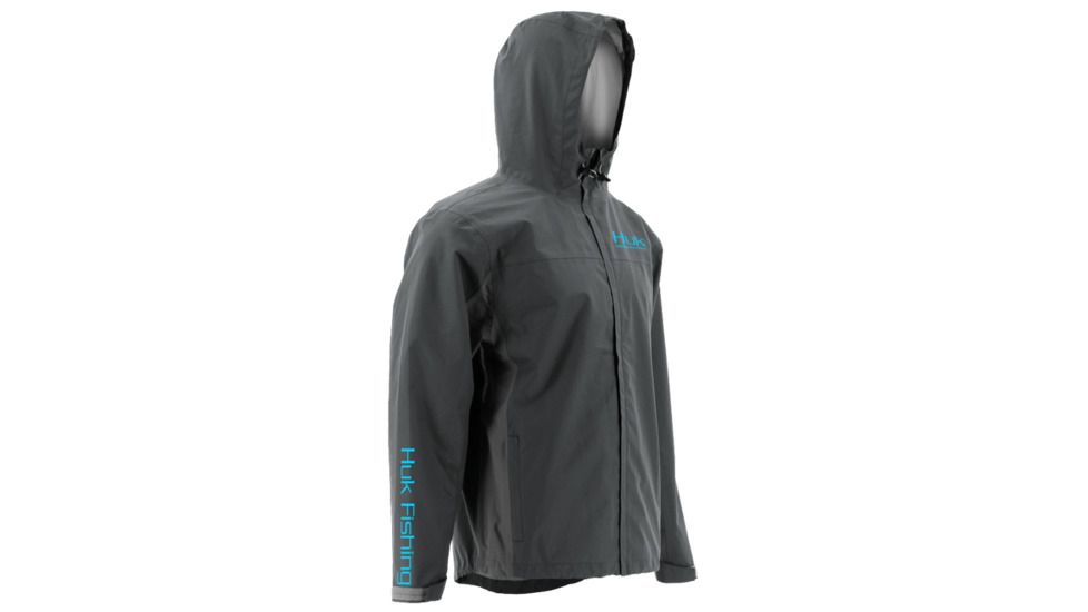 HUK Performance Fishing Y CYA Packable Jacket, Shell - Youth, Charcoal Gray, Large, H7400001-010-YL