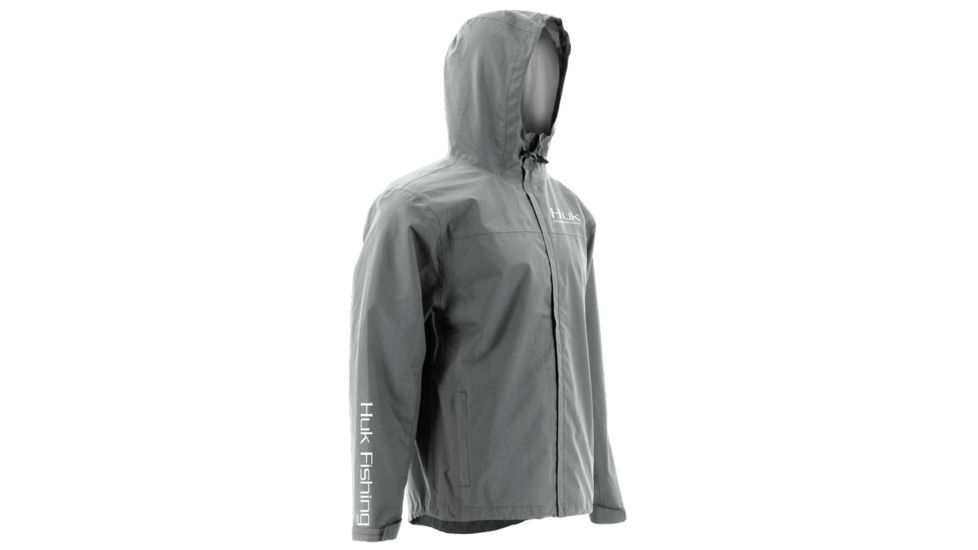 HUK Performance Fishing Y CYA Packable Jacket, Shell - Youth, Grey, Large, H7400001-020-YL
