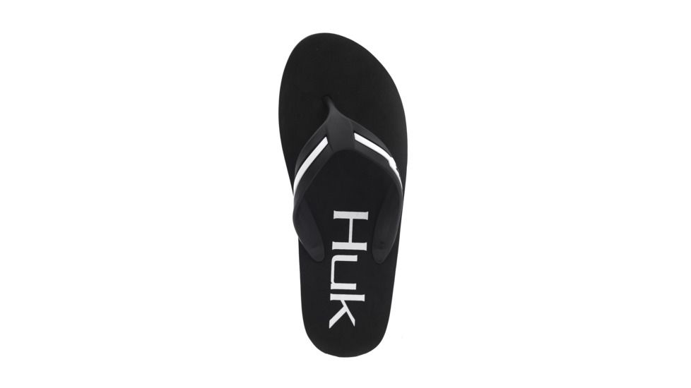 HUK Performance Fishing Y Flipster Sandals, Flip Flops - Youth, Black/White, 3, H8733100-001-3Y