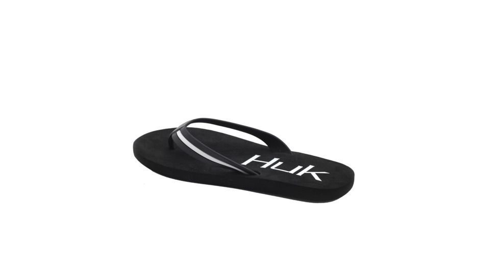 HUK Performance Fishing Y Flipster Sandals, Flip Flops - Youth, Black/White, 3, H8733100-001-3Y