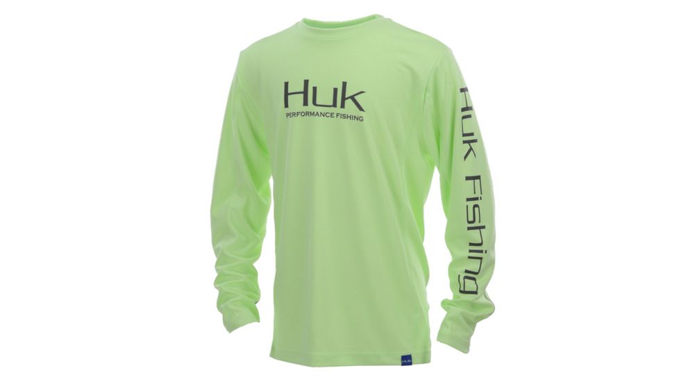 HUK Performance Fishing Y Icon LS Tops, Long Sleeve - Youth, Key Lime, Extra Large, H7120006-336-YXL