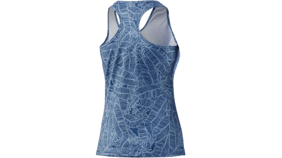 HUK Performance Fishing Pursuit Linear Leaf Tank Top - Womens, Titanium Blue, XL, H6120106-428-XL