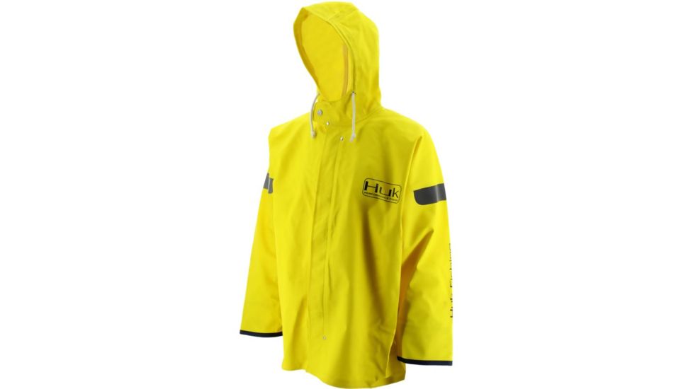 HUK PVC Foul Weather Jacket, Small, Blaze Yellow, Small H4000001BYWS