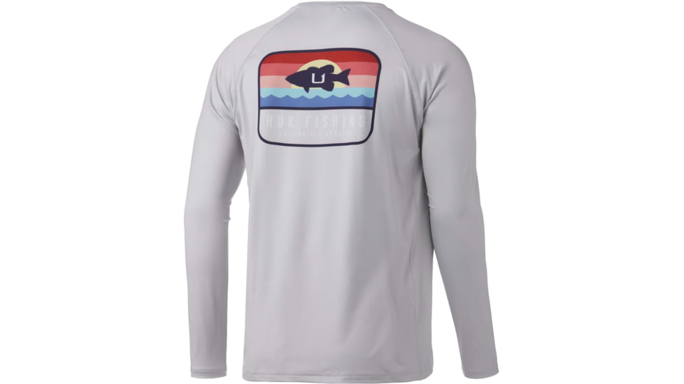 HUK Performance Fishing Sunset Bass Pursuit L/S Shirt - Men's, Oyster, S, H1200421-052-S