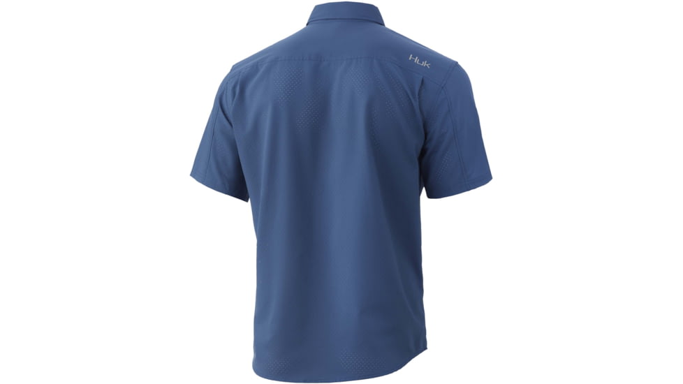 HUK Performance Fishing Tide Point S/S Shirt - Men's, Titanium Blue, XL, H1500117-428-XL