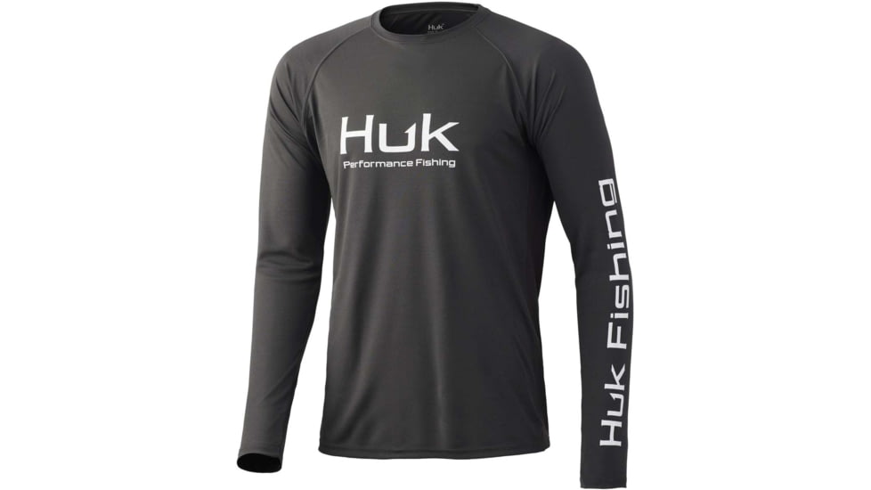 HUK Performance Fishing Vented Pursuit L/S Shirt - Mens, Volcanic Ash, S, H1200396-013-S