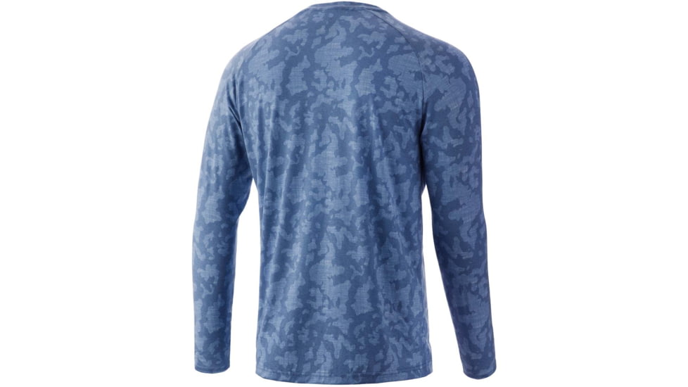 HUK Performance Fishing Waypoint Running Lakes L/S Shirt - Men's, Titanium Blue, XL, H1200444-428-XL