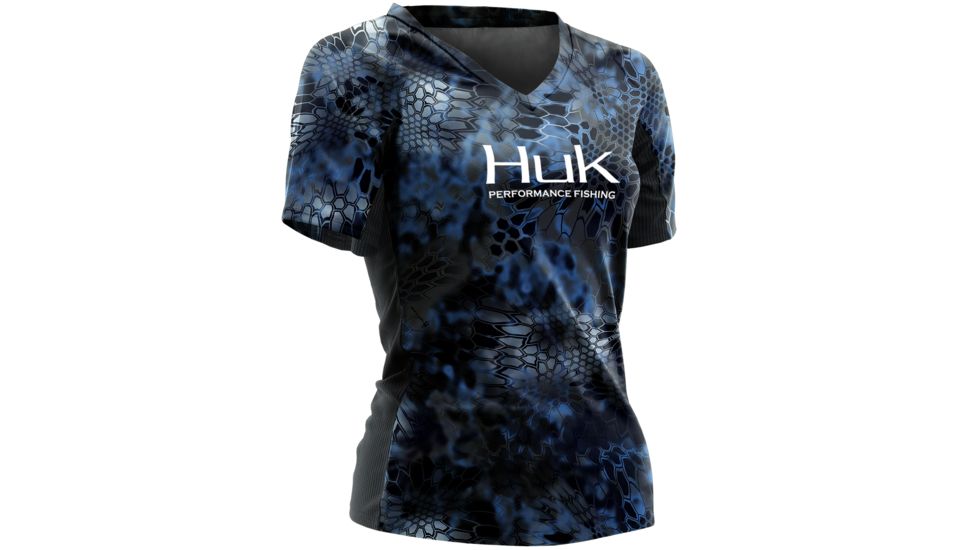 HUK Womens Kryptek Short Sleeve Icon Shirt, Kryptek Neptune H1200077NEPXS