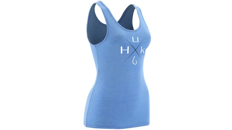 HUK Womens X Mark Tank, Heather Carolina Blue H1000083HCBXS