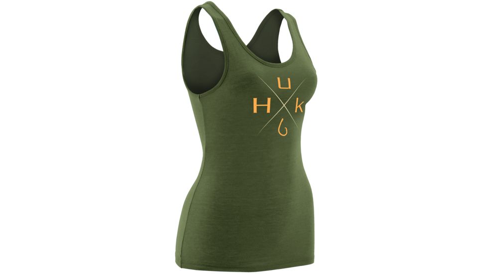 HUK Womens X Mark Tank, Heather Green H1000083HGNXS