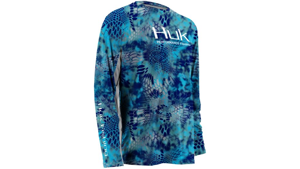 HUK Youth Kryptek Icon Long Sleeve Shirt, Kryptek Pontus H7000001PONYXL