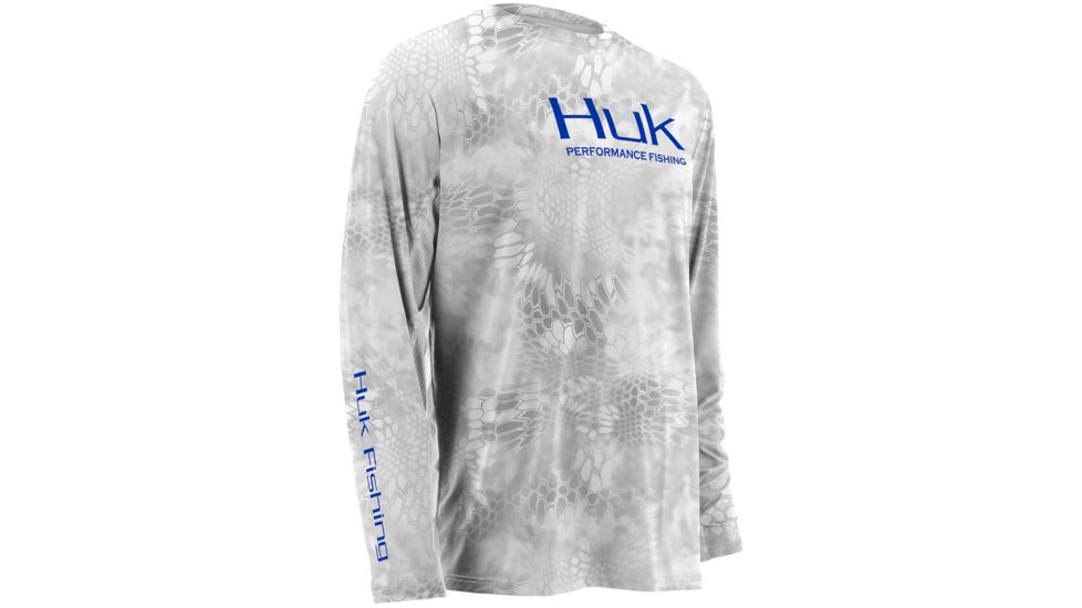 HUK Youth Kryptek Icon Long Sleeve Shirt, Kryptek Yeti Royal H7000001YT1YXL