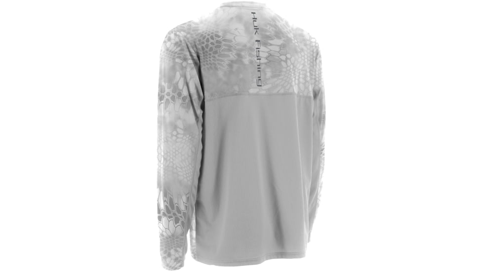 HUK Youth Kryptek Icon Long Sleeve Shirt, Yeti-Grey H7000001YT2YXL