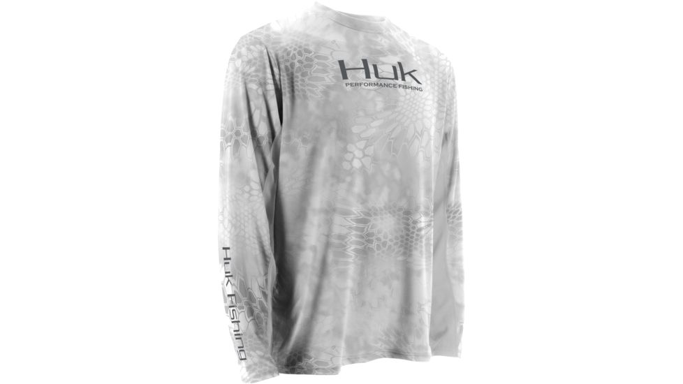 HUK Youth Kryptek Icon Long Sleeve Shirt, Yeti-Grey H7000001YT2YXL