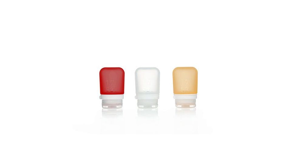 Humangear GoToob+ 3-Pack, 1.7oz, Clear/Red/Orange, Clear/Red/Orange, HG-31551