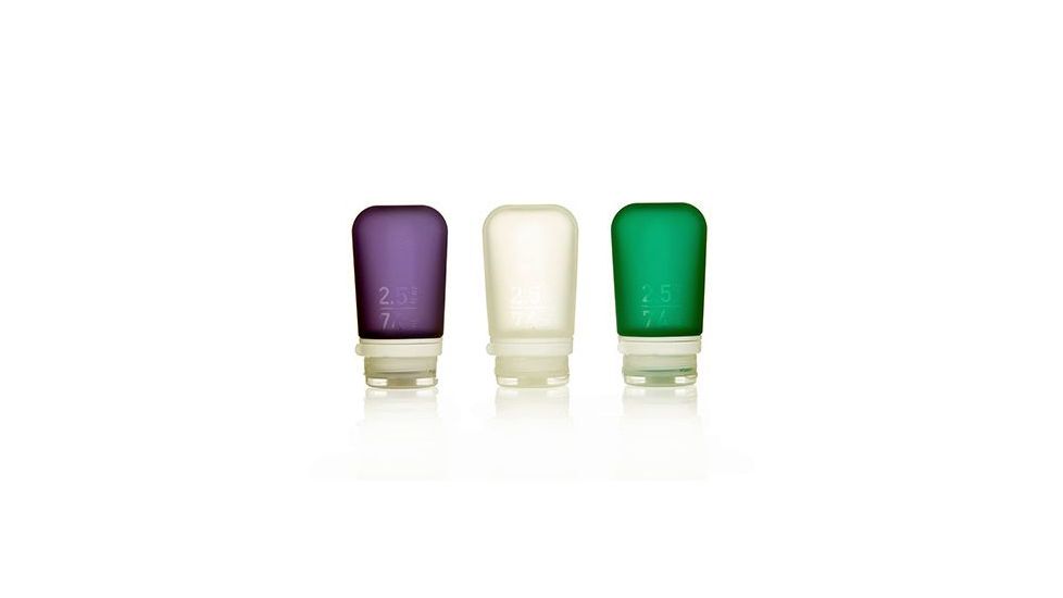 Humangear GoToob+ 3-Pack, 2.5oz, Clear/Purple/Turquoise, Clear/Purple/Turquoise, HG-22485