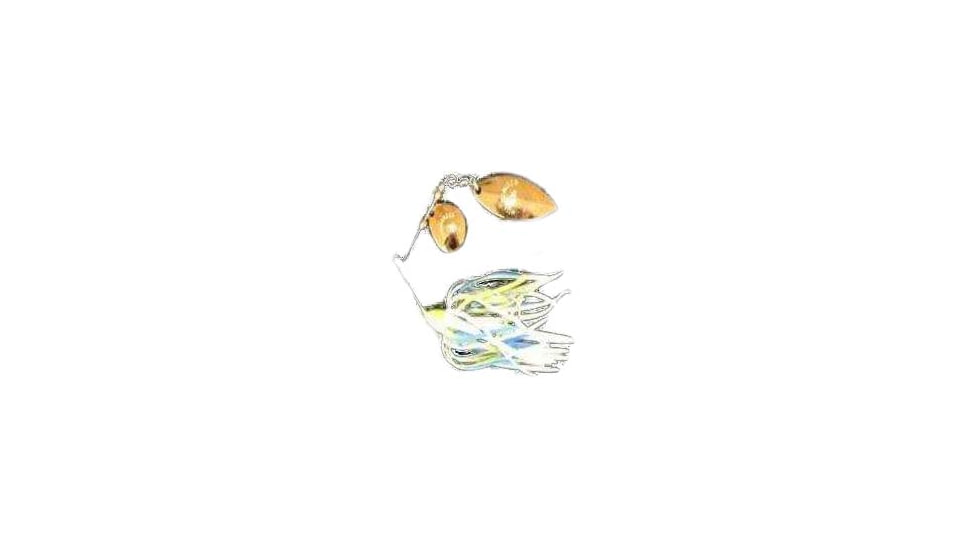 Humdinger Spinnerbait, Gold Colorado/Willow Blade, 4/0 Hook, Black/Chartreuse/White, 1/4oz, 02-E