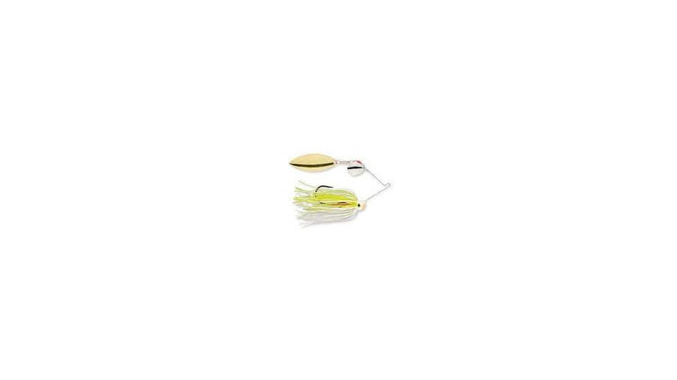 Humdinger Spinnerbait, Gold Colorado/Willow Blade, 4/0 Hook, Chartreuse/White, 1/4oz, 02-A