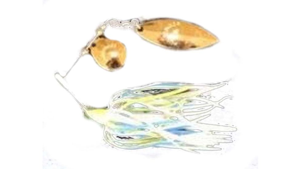 Humdinger Spinnerbait, Gold Colorado/Willow Blade, 4/0 Hook, White, 1/4oz, 02-C