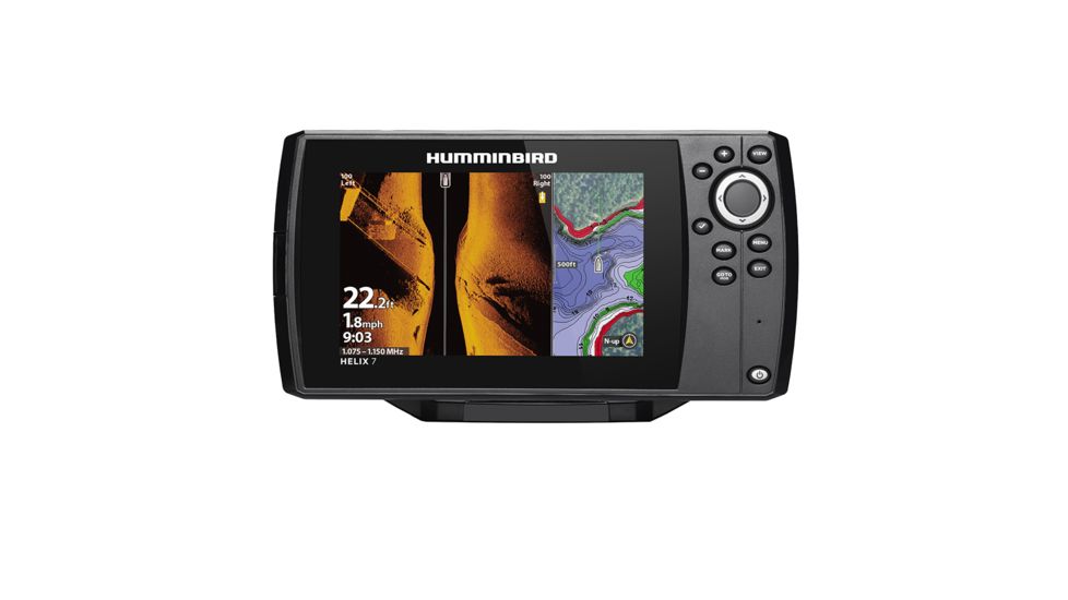 Humminbird 7 CHIRP MEGA SI Fishfinder/GPS Combo G3 w/Navionics+ &amp; Transom Mount Transducer HELIX 73578