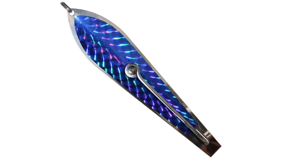 Huntington Lures Huntington Eco Lure Spoon, 5 1/2in 9/0 Hook, Stainless Steel w/Blue Flash Scale, ECO3-1/2-BLFS