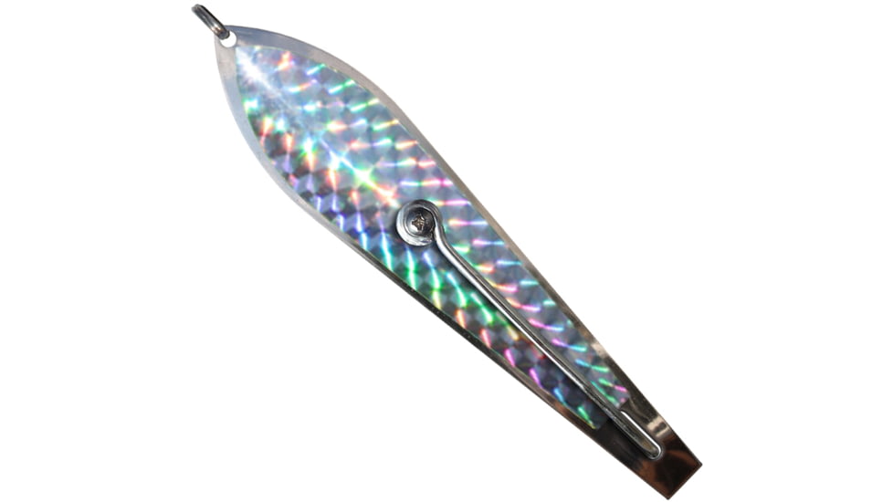Huntington Lures Huntington Eco Lure Spoon, 5 1/2in 9/0 Hook, Stainless Steel w/Sliver Flash Scale, ECO3-1/2-SFS