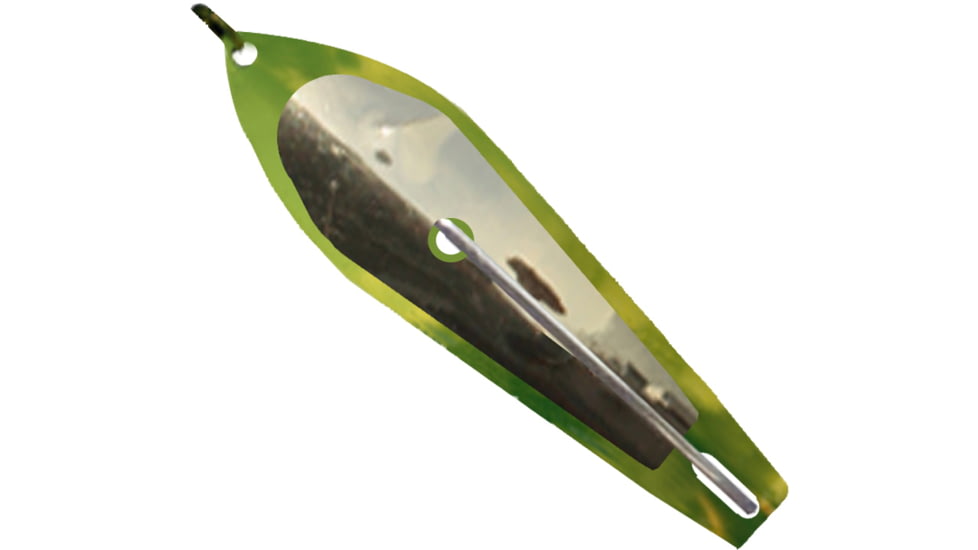 Huntington Lures Huntington Original Drone Spoon, 2 1/4in 3/0 Hook, 1/6oz, Electric Green/Mirror Gold Flash Scale, 0EGR-MGFS