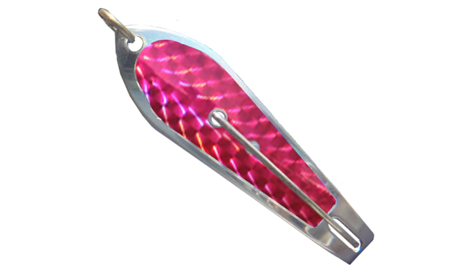 Huntington Lures Huntington Original Drone Spoon, 2 1/4in 3/0 Hook, 1/6oz, Hot Pink Flash Scale, 0-HPFS